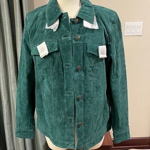 New Denim&Co Green Suede Jacket